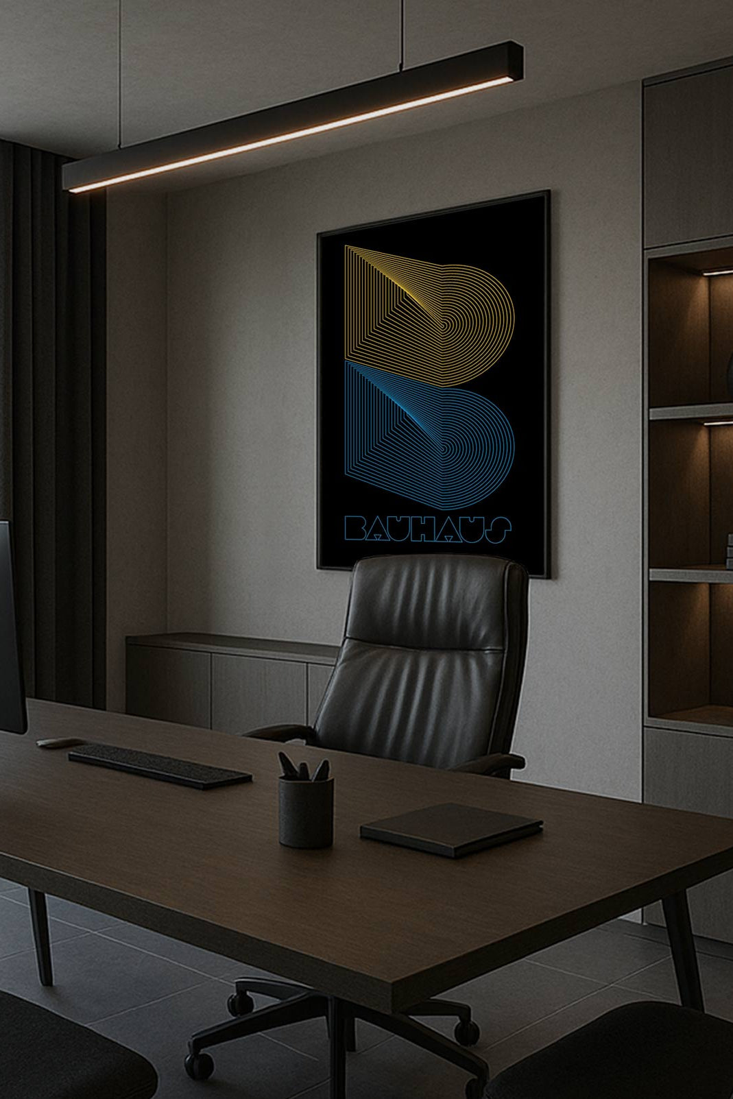 Bauhaus Linework “B” — Modern Geometric Art Print