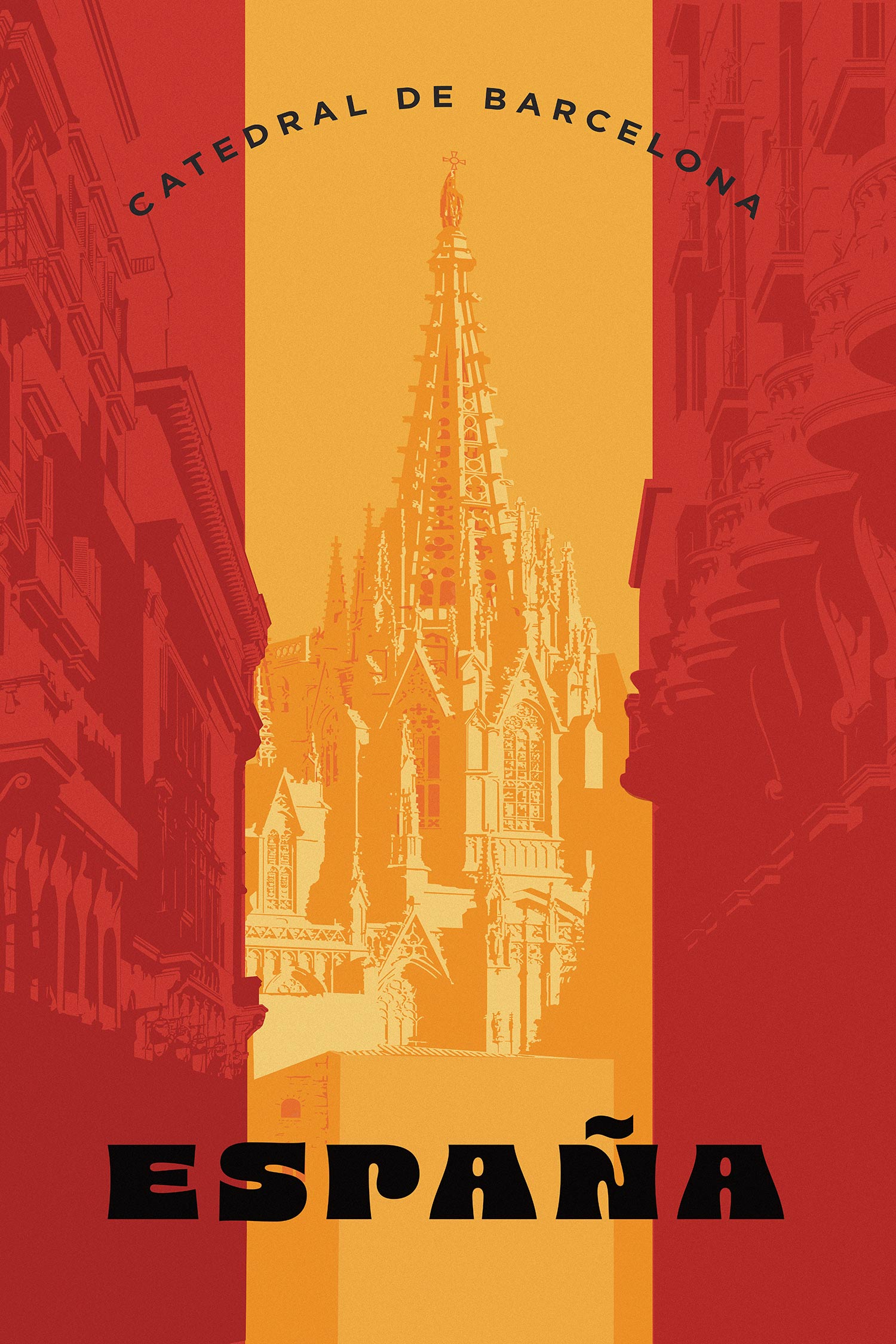 Catedral de Barcelona, Colors of the Flag of Spain