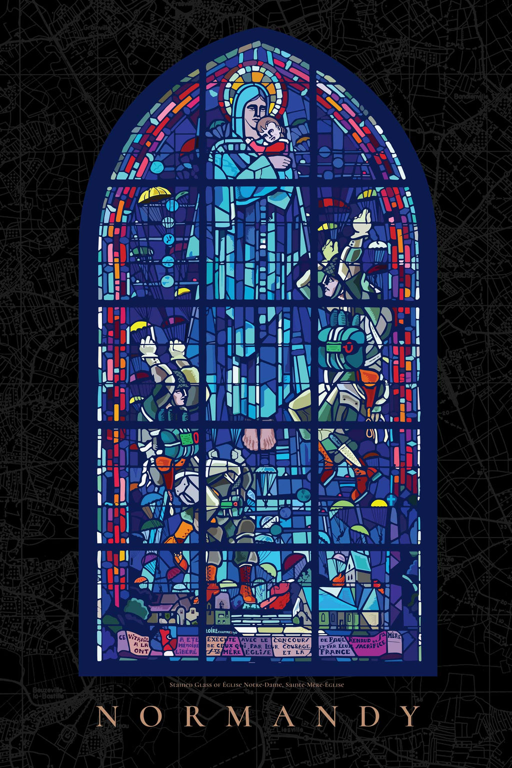 Stained Glass of Église Notre-Dame, Sainte-Mère-Église