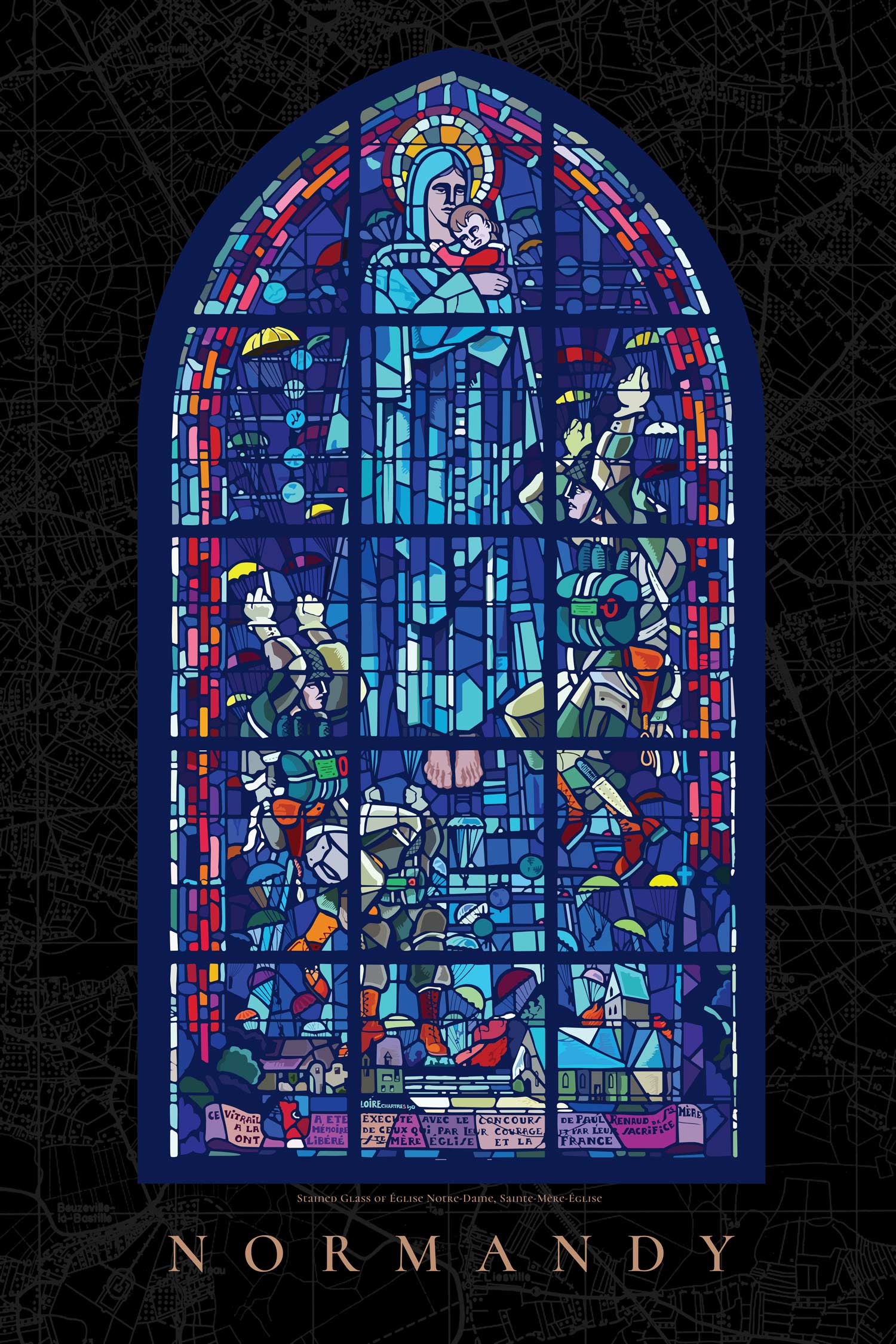 Stained Glass of Église Notre-Dame, Sainte-Mère-Église