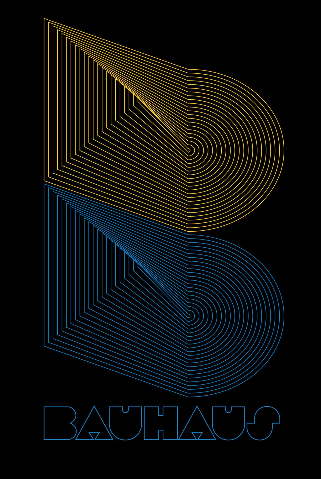 Bauhaus Linework “B” — Modern Geometric Art Print