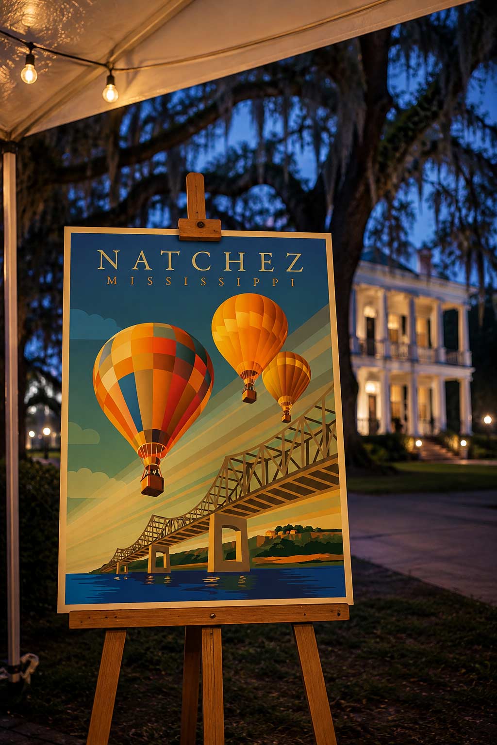 Natchez Bridge with Balloons