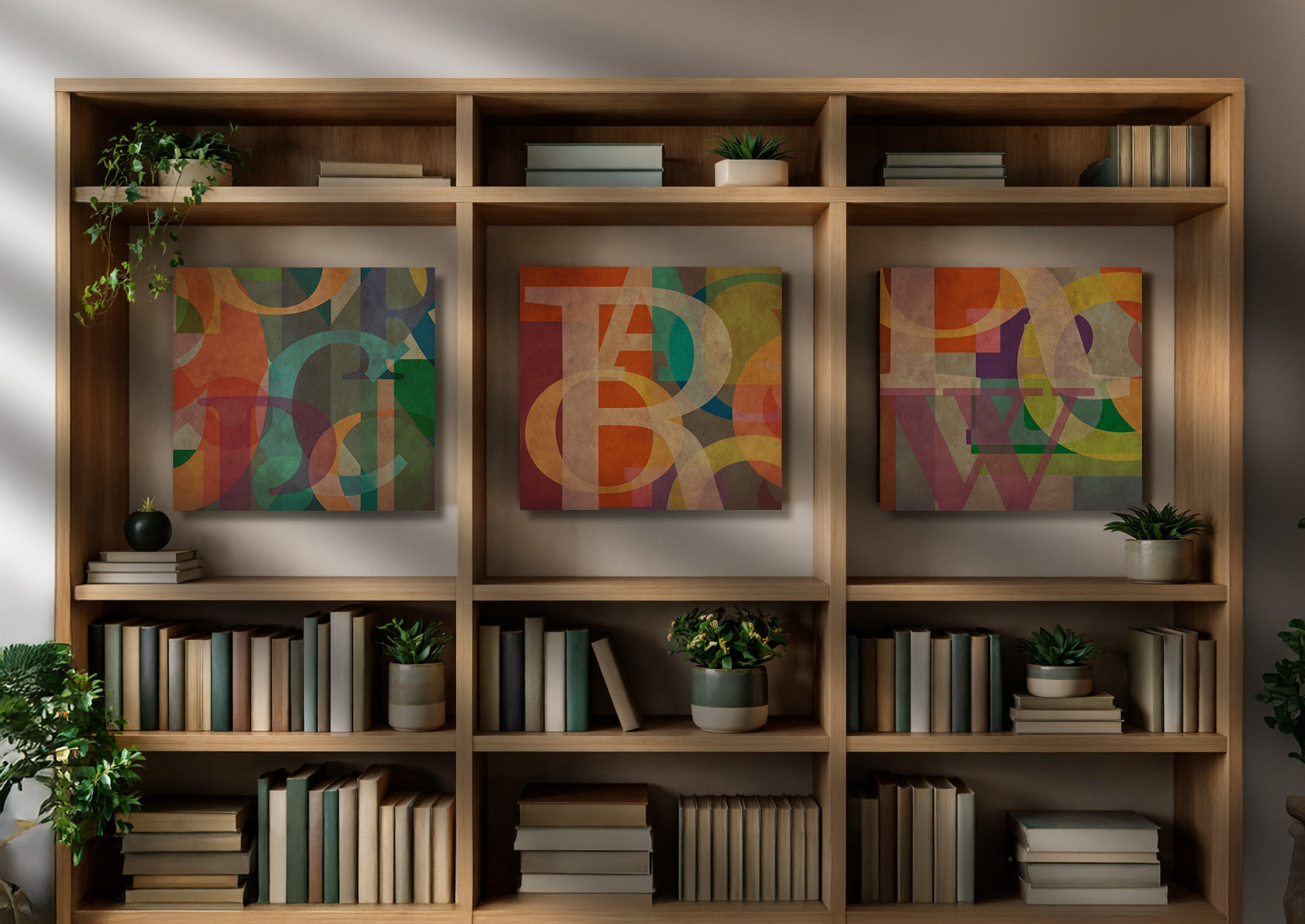 Abstract Typographic Montage-Three Piece Set