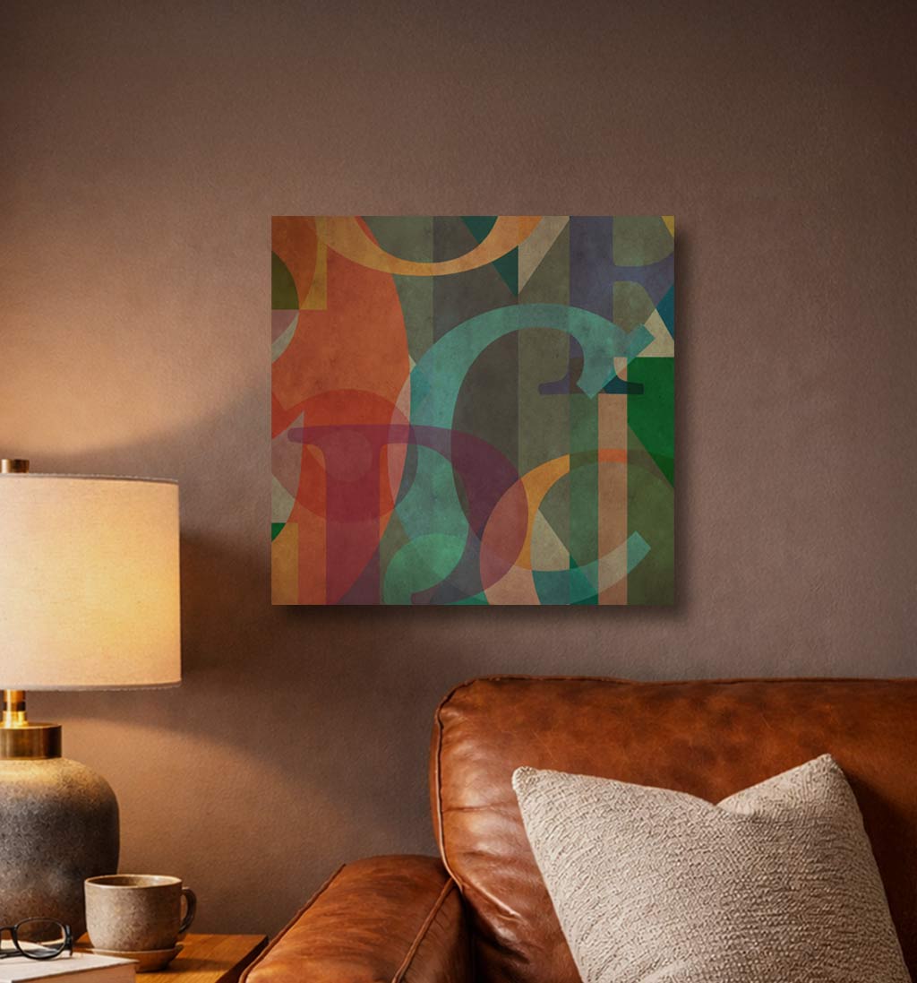 type montage square #1 in living room with leather couch